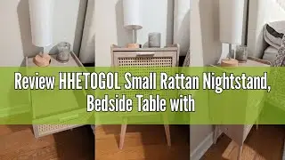 Review HHETOGOL Small Rattan Nightstand, Bedside Table with Drawers, Side Table, End Table, Rattan F