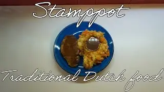 Four different classic Dutch dishes: stamppot