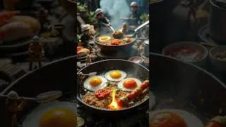 Tiny Workers Cooking a Giant Egg! 🍳 | AI Mini World Animation