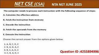 PYQ OF JUNE 2025 |  #instructions_execution_cycle    | NTA UGC NET DEC 2025 EXAM | COMPUTER SCIENCE