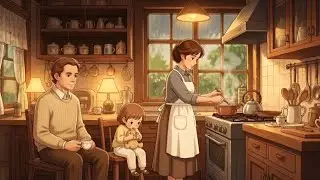 A Rainy Morning in Our Warm Kitchen | Cozy Family Ghibli-Style ASMR