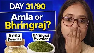 Amla or Bhringraj? 🤔Day 31/90 of my real hair growth journey 🌿 #haircare #reelitfeelit #shorts 
