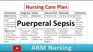 Nursing Care Plan On Puerperal Sepsis (Septicemia) | NCP For Puerperal Sepsis in Hindi | ABM Nursing
