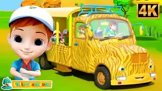 Wheels on the Bus Jungle Safari | Animal Adventure Nursery Rhymes for Kids