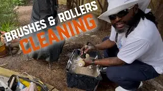 How to clean paint brush and roller with plan water ​⁠@powerwashingproga