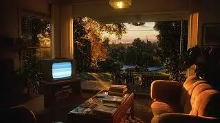 2000s Living Room Nostalgia 🌧️ Rain on the Window & Old TV Glow for Deep Sleep