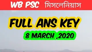 Miscellaneous Preliminary #Ans Key 2020 wb psc  miscellaneous full ans kry
