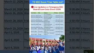 TS SSC Exam Time table 2026 ✅ | TS 10th Class Exam 2026  | Shorts  #trending