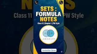 class 11 chapter 1 sets math formula pw handwritten #pwnotes ll class 11 sets formula #notes ll