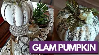 GLAM DIY PUMPKIN |  GLAM FALL DECOR | DOLLAR TREE | HIGH END FALL DECOR