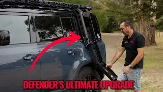 🔥 TrailMax Fold-Down Ladder for Land Rover Defender 110 &ndash; The Ultimate Roof Rack Upgrade! 🚙