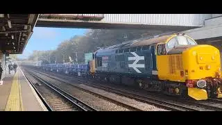 British Rail Class 37 #37407 transporting Class 700 #700106 past Redhill