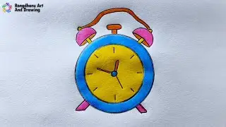 How to Draw a Table Clock Or Alarm Clock | Simple Drawing Tutorial