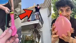 Multi-Layer Balloon DROP off balcony!! 😱😳 - #Shorts