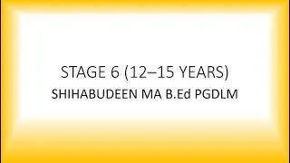 STAGE 6 12&ndash;15 YEARS 1