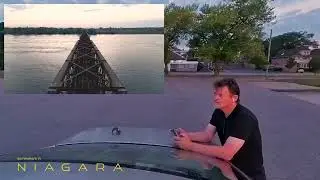 Sunrise drone photo shoot at the International Railway Bridge, Fort Erie - Buffalo.