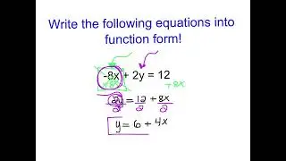 Ch3V7A - I can rewrite an equation into function form.