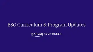 ESG Curriculum & Program Updates