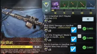 Earn the Kingslayer  Medal 5 times Deal 2500 Damage Hardhat 24/7 Playlist Matches ||CODM||