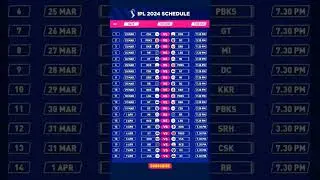 Revealed: Ipl 2024 Schedule and Time Table #ipl #timetable cricket