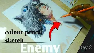 Colour pencil Sketch Enemy Day 3