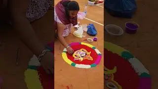 Beautiful Rangoli in Rangoli competition #rangolidesigns #simplerangoli #ytshorts #viralvideo #onam