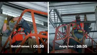 Install QuickFrames&trade; 7x Faster than Angle Iron &mdash; Side-by-Side Demo