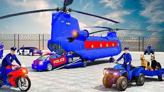 US Police Multi Level Car Transporter Truck Games 2021 - Police Transporter Car Games 03 - Gameplay