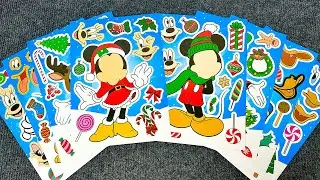 Mickey Mouse, Minnie Mouse, Donald Duck, Christmas, Sticker Book, ASMR... ! Fun Sticker Activity