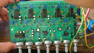 Review dan utak atik setingan kit reverb 5x plus delay tone control singgel suply
