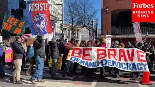 Protesters Rally Outside Of White House On One-Year Anniversary Of Trump's Inauguration