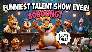 Jungle Funny Talent Show 😂 | Kittu Tiger Ka Comedy Yoga Gone Wrong 🐯 @kittukidsjungle 