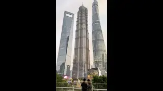 Three skyscrapers in Lujiazui, Shanghai.#shanghai #china🇨🇳  #chinatravel #lujiazui #thebund