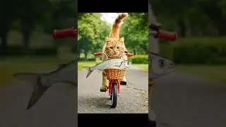 cute cat riding his tiny little bike 😂😍 #fyp #cat #bike #cute