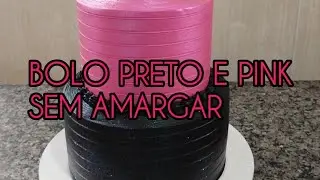 BOLO DOIS ANDARES PRETO E PINK 🥰