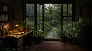 [Rainy Morning in a Cozy Library] ☕ Rain Sounds for Reading, Study & Deep Focus