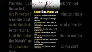 Master Time, Master Life #timemanagement #lifehacks #easylife #tipwiser  #tips #motivation