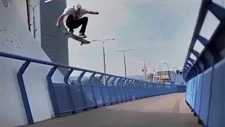 INSTABLAST! 33 Stair Curved Rail 5050!?!! Steezy Switch Heelflip! Brad McClain Pool Ripping!