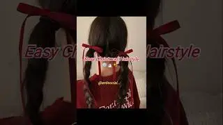 Easy Christmas Hairstyle ❄️⛄✨🎁🎀 #youtubeshorts #hair #hairstyles #tutorial #hairlook #fyp #christmas