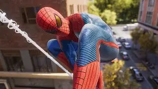 Marvel's Spider-Man 2 the amazing suit free roam ps5 gameplay