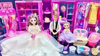 12 Minutes Satisfying with Unboxing Barbie Princess Fancy Bed & Wardrobe Collection Toys Review｜ASMR