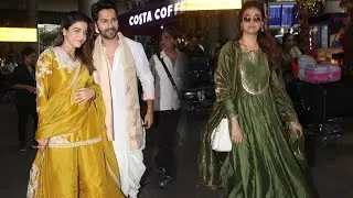 Varun Dhawan, Wamiqa Gabbi and Keerthy Suresh spotted at Mumbai airport 📸✈️