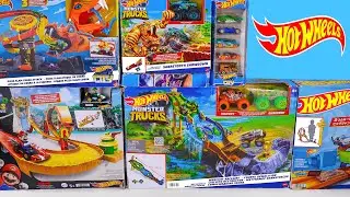 Hot Wheels Collection Unboxing Review ASMR | Hot Wheels Monster Trucks Wreckin' Raceway Playset