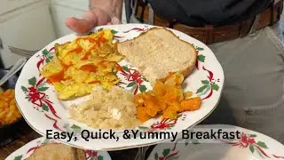 Быстрый и простой завтрак &mdash; яйца и лук &mdash; очень вкусно!!