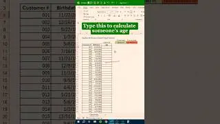 Calculate age in excel‼️ #shorts #excel #computer #exceltips