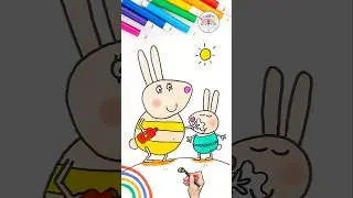 Draw Peppa Pig Rabbits Simple | Draw Mummy Rabbit Easy Tutorial 🌈🐰 #peppapig #short #rabbit #summer