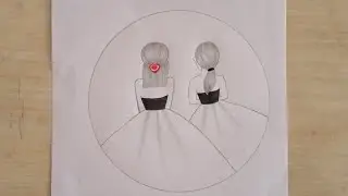 How to draw friends/ Easy drawing | new drawing easy girl | beautiful girl drawing easy step by step