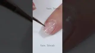 Easy White and Gold Dots Nail Art Tutorial #shorts