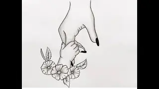 Baby Holding Mother's Finger Drawing || Hand drawing || Mother and Son Hand drawing |  ⁨@artbook