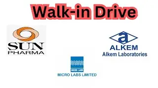 Walk-in drive | Multiple Openings at Sun Pharma | Alkem | Microlabs | Freshers & experience